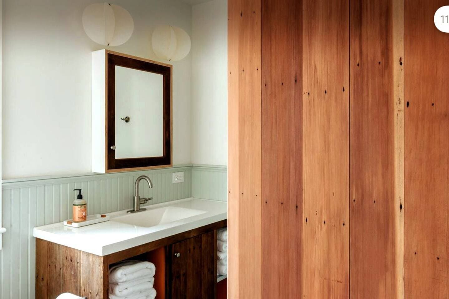 Downstairs bathroom, custom cabinetry - 1017 Creek Locks Rd