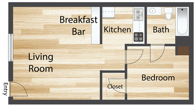 A1 Radiant 486 sq ft - LUMINA ON 19th APARTMENTS