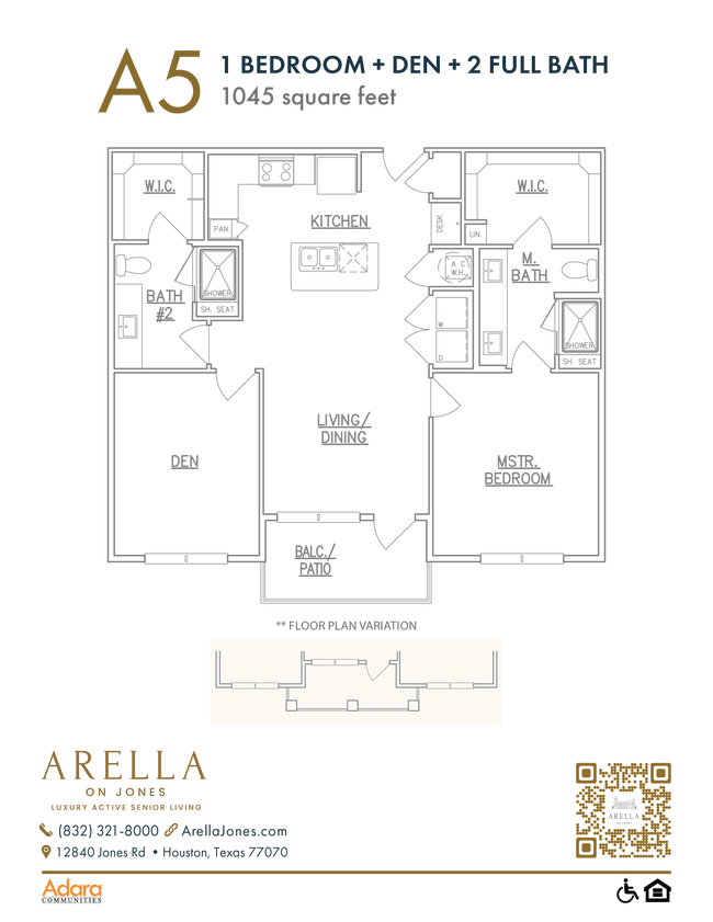 1 Bed/2 Bath+DEN - Arella on Jones