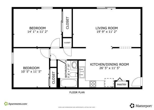 2BR, 1BA - 923SF - Oakwood Grove