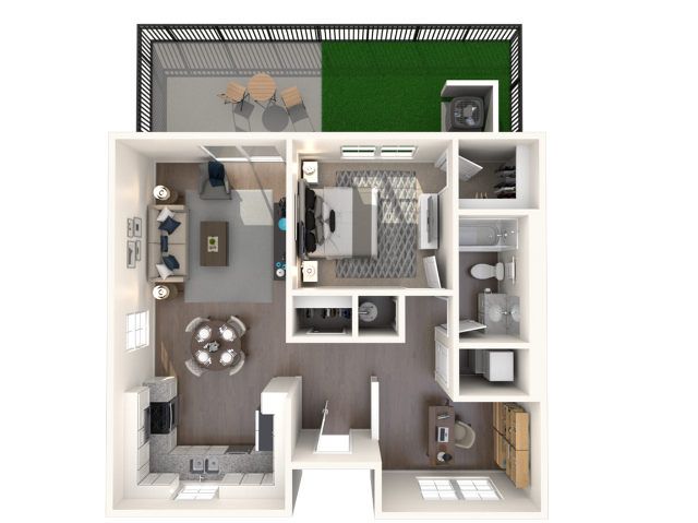 Hillstone Residences at Canyon Trails Plan 2 1bd + Flex/1ba - Hillstone Residences at Canyon Trails