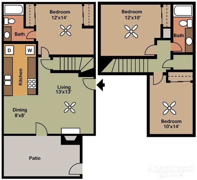 BX FLOOR PLAN 1167 SQ FT - Park Springs Townhomes