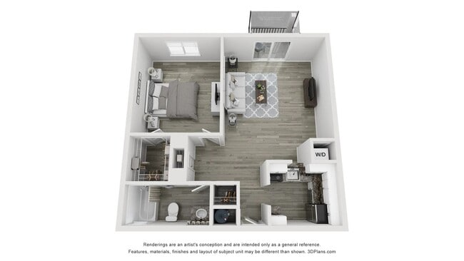 A 3D floor plan rendering of The Ivy. - POSTE Winter Park