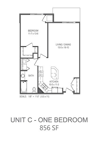 Unit C - One Bedroom - Artisan Square