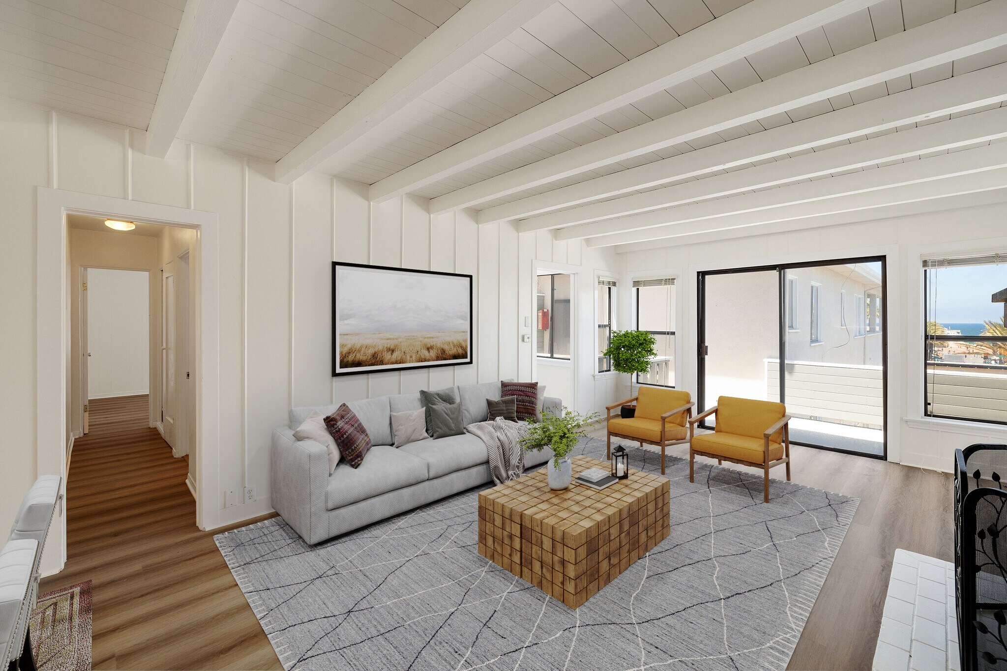 Living Room with Ocean View - 1150 Manhattan Ave