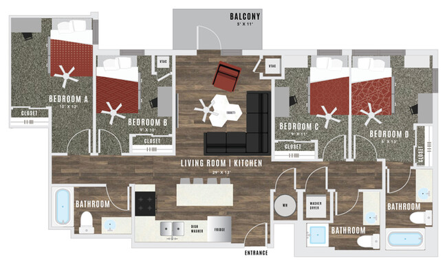 The Four Balcony- 1156 sqft. - Atmosphere