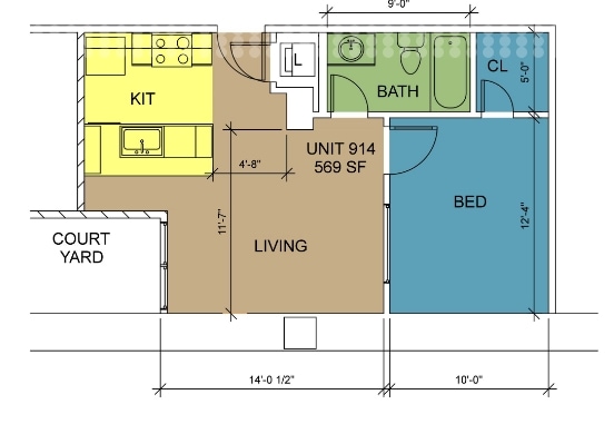 Floorplan - 8th and Main - All Utilities Included