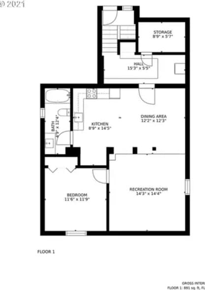 Layout of unit - 5306 NE 15th Ave