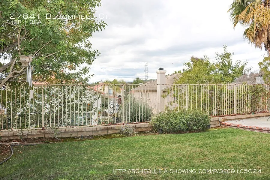 Backyard, wrought iron fence - 27841 Bloomfield Ct