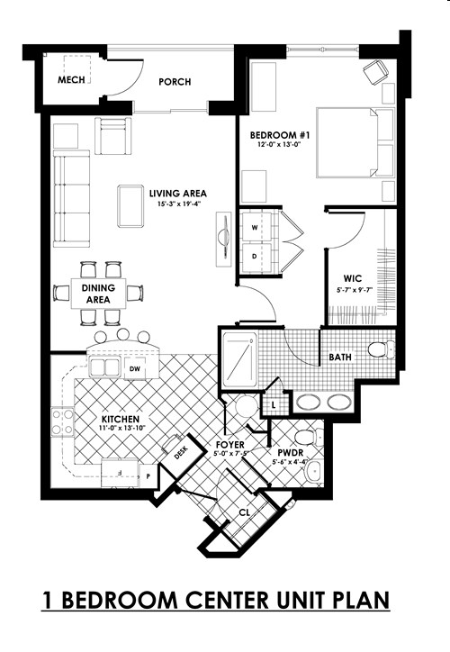 1BR/1.5BA - The Helm