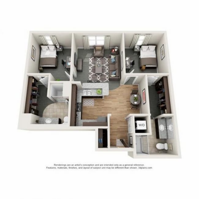 2 Bedroom 2 Bath - Latitude | Student Housing
