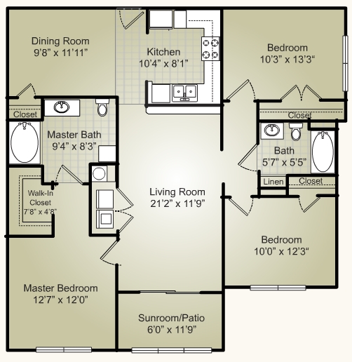 3BR/2BA - Alexandria Park Apartment Homes