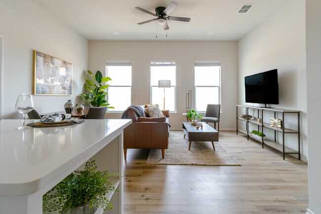 Entry view to Living Room - One Park Place Apartments