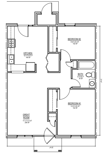 2BR/1BA - Moccasin Run