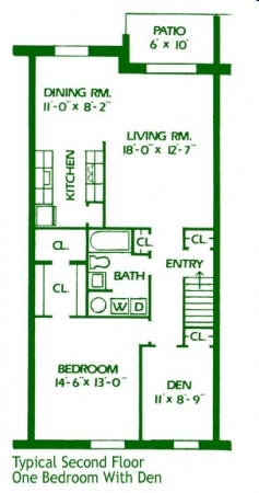 One Bedroom + Den - Whiteland West Apartments