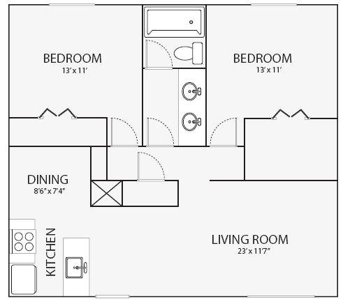 2BR/1BA - Penthouse