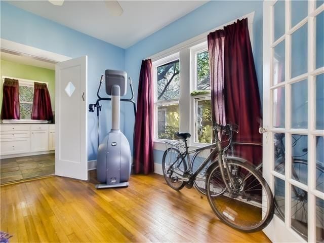 Dining or office, or workout or media room with gorgeous floors and french doors. Connects to the updated kitchen. - 4302 Duval Street