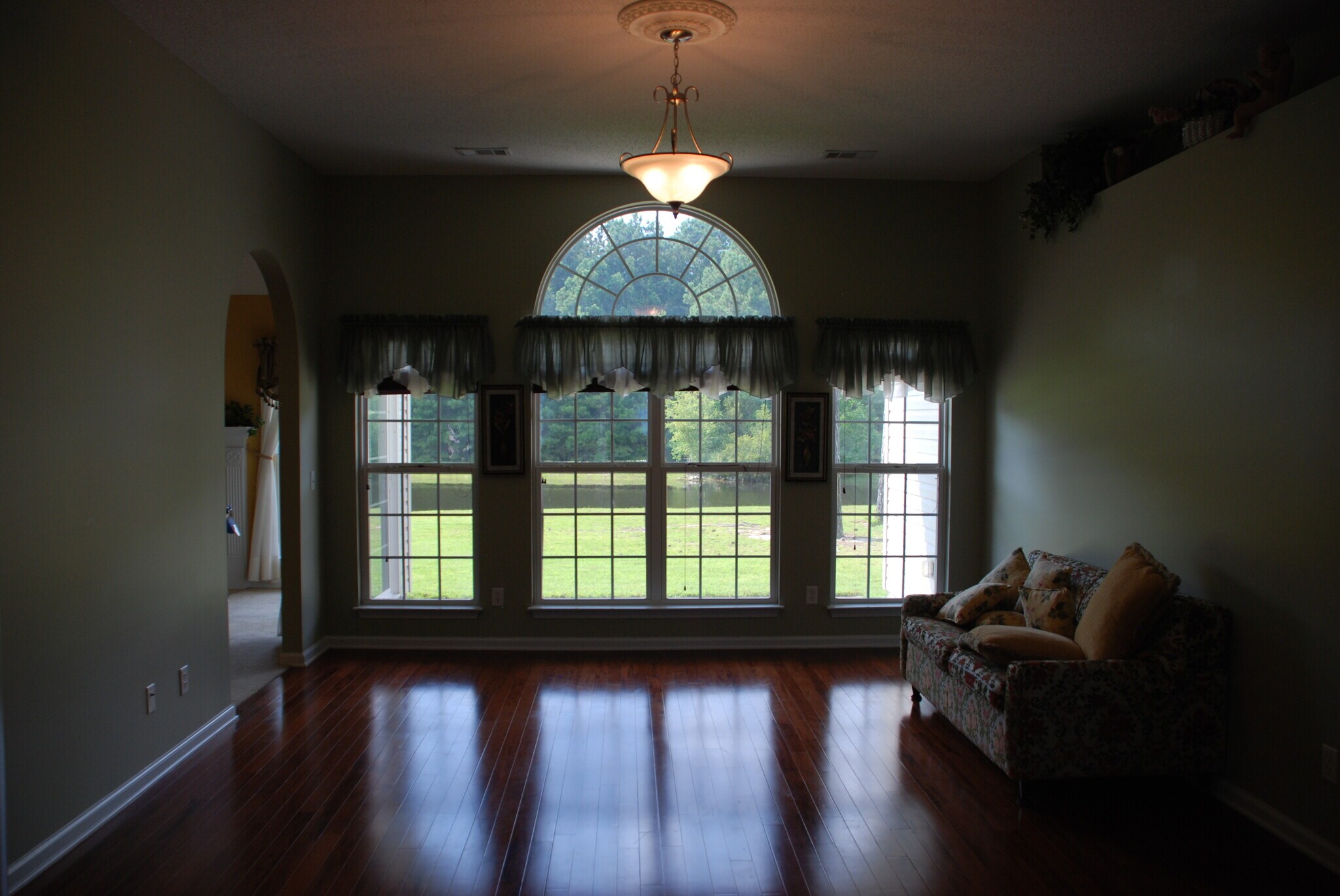 View of the backyard from the living room - 145 White Dogwood Ln