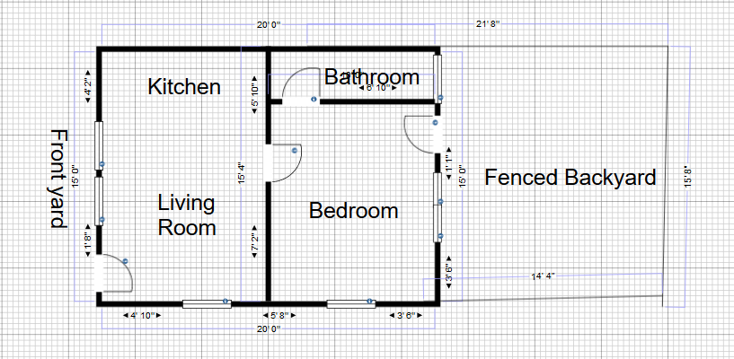 Basic layout. Duplex has the same reverse layout on the other side. - 211 C2 W Bobwhite Ln