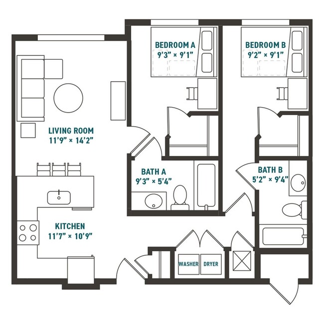 Juno Deluxe Plus 2x2 821 - Northside Apartments