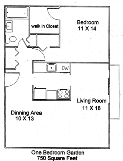 1BR/1BA - The Oaks Apartments