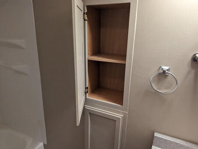 Two storage areas in bathroom. - 1042 Cameron St