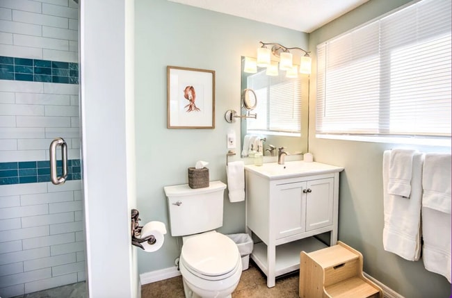 2nd floor full bath- walk-in shower access from living and twin bedroom - 96 Ave C