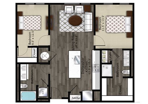 Floorplan - Edge on Four Apartments