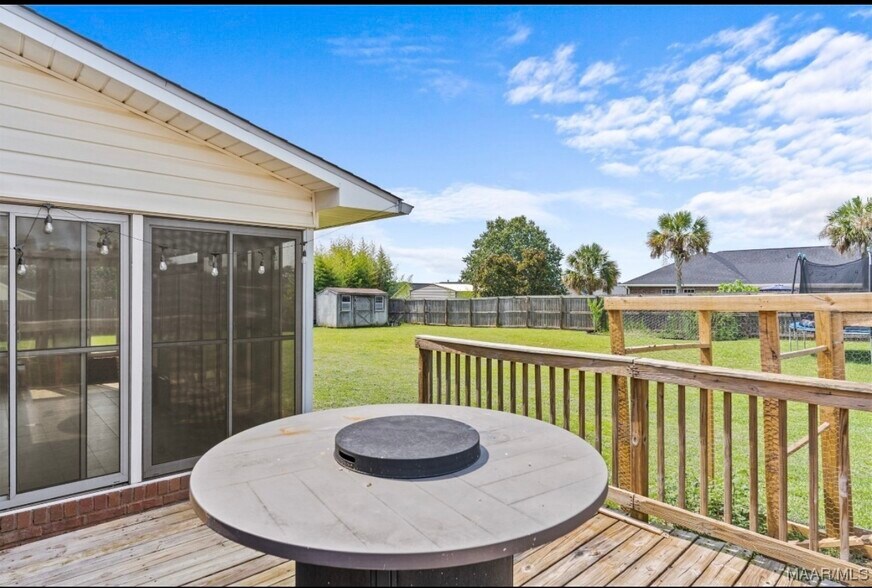 Backyard view from porch - 108 Fieldstone Dr