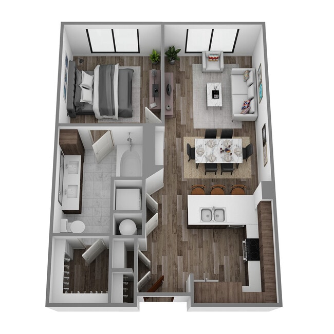 Explore the seamless flow of this contemporary apartment design. - Hanover Alewife