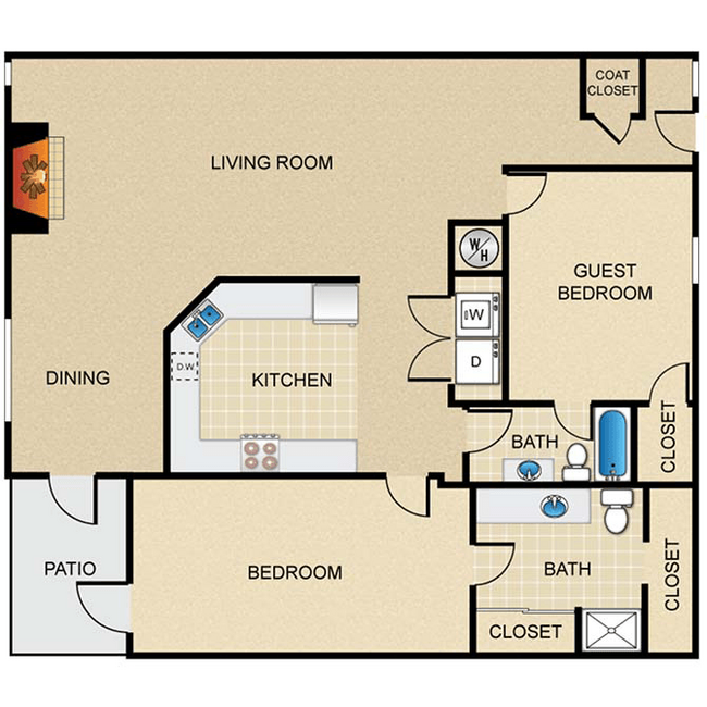 Floorplan - Pebblebrook Apartment Homes