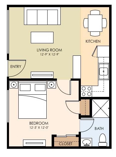1BR/1BA - The Arbors at Mountain View Apartments