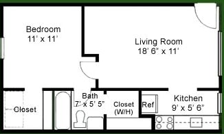 1BR/1BA - Greentree Apartments