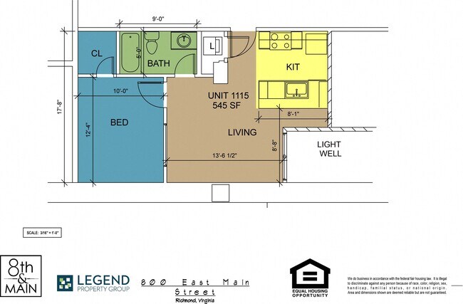 Floorplan - 8th and Main - All Utilities Included
