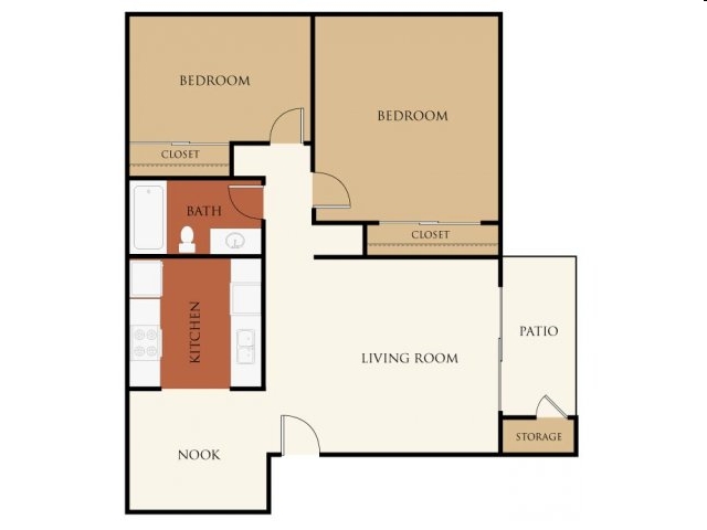 2BR/1BA - Sun Ridge Apartments