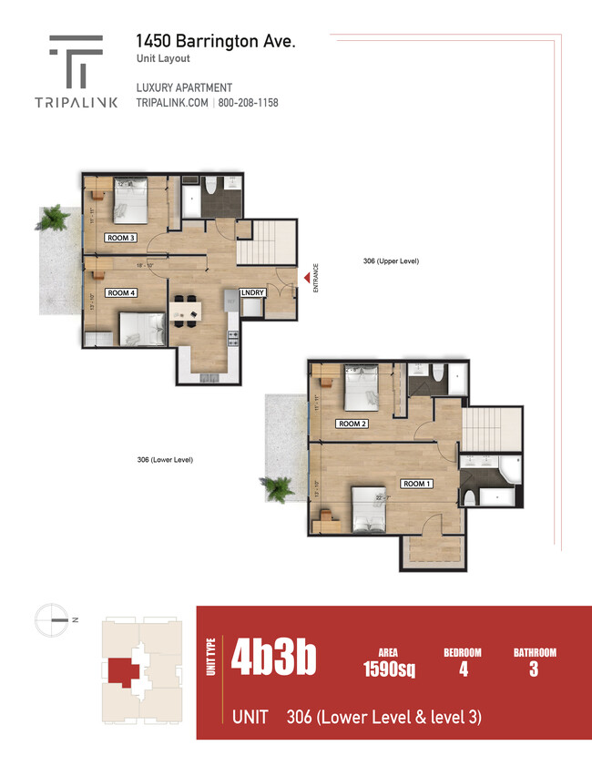 Floorplan - 1450 S Barrington Ave