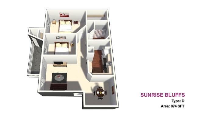 One Bed / One Bath with Study - Sunrise Bluffs