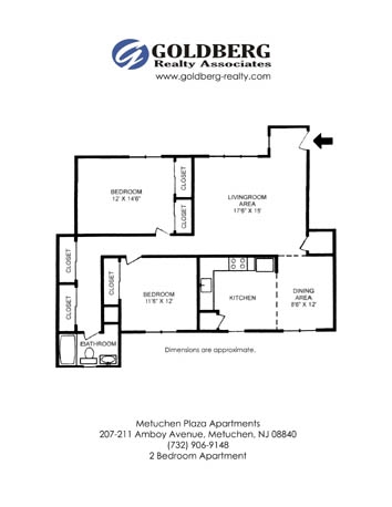 2BR/1BA - Metuchen Plaza