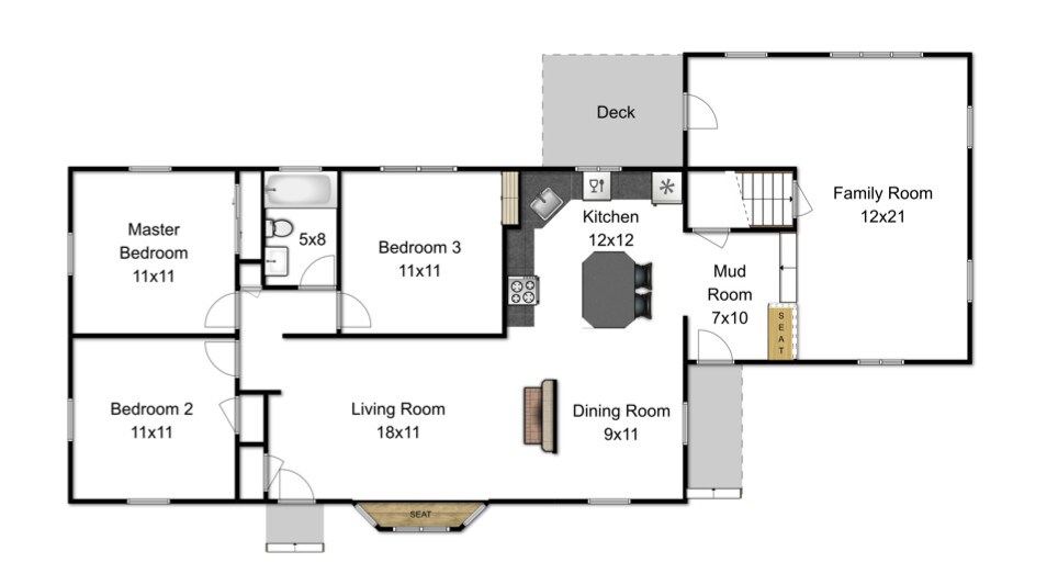 Main Level Floor Plan - 112 Salem St