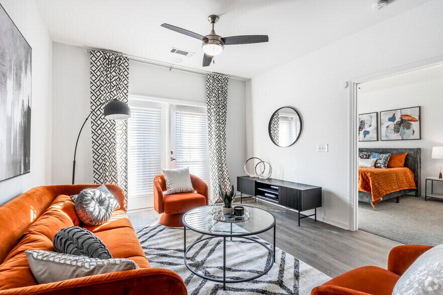 Steele Creek Apartments 1BR, 1BA - Living room and bedroom - Beautiful New Apartments in Steele Creek!