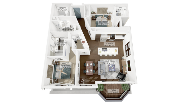 3D-Plan-Unit-2-C.png - La Collina Living in Little Italy Cleveland