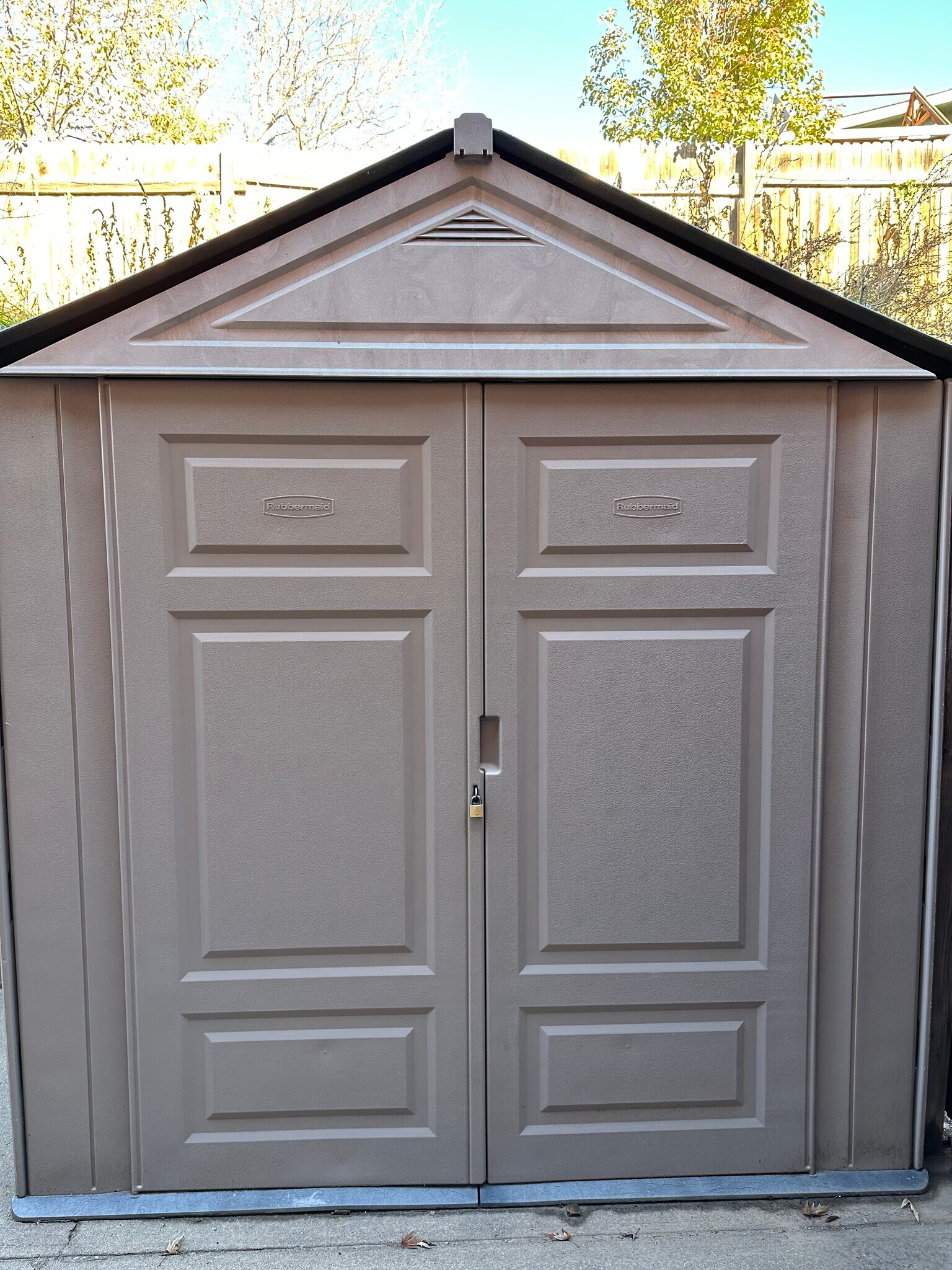 Storage building on private patio - 901 Florida Rd