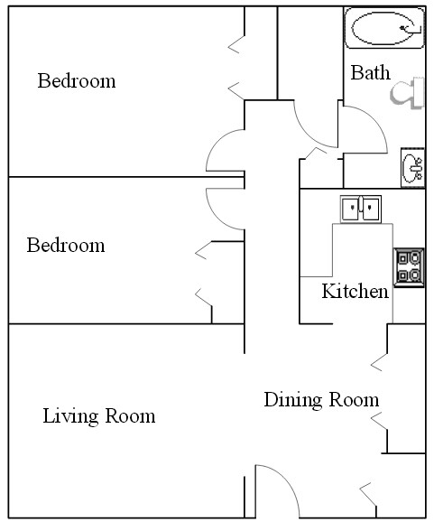 2BR/1BA - Sunnyside Estates Apartments