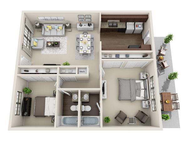 Floorplan - Villages at Parktown Apartment Homes