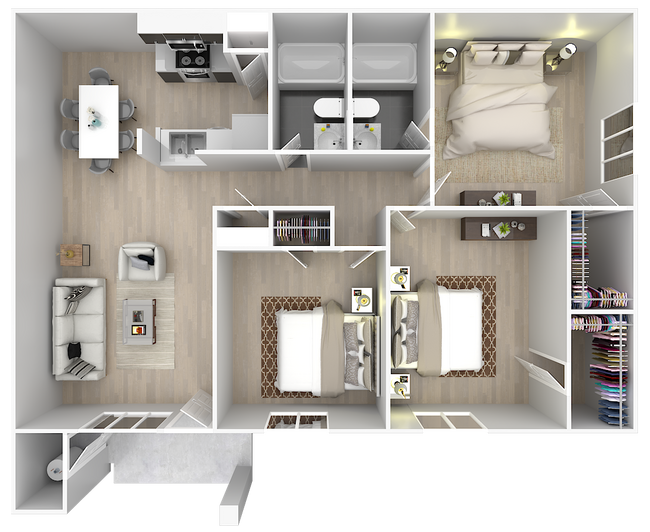 3 bedroom floor plan.png - Las Palomas Apartments