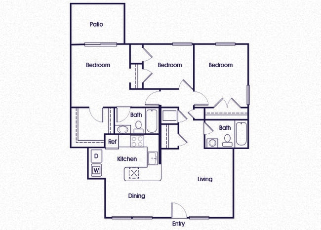 Floorplan - Riverwoods Apartments, Riverwoods at Lake Ridge Apartments & Riverwoods at Towne Square Townhomes