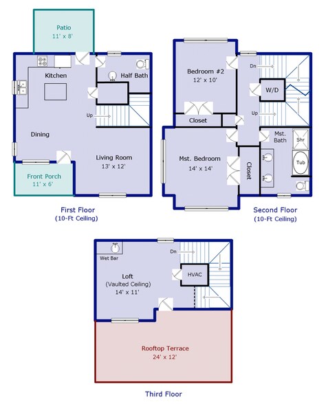 3 story floor plan - 3433 Steel Yard Court