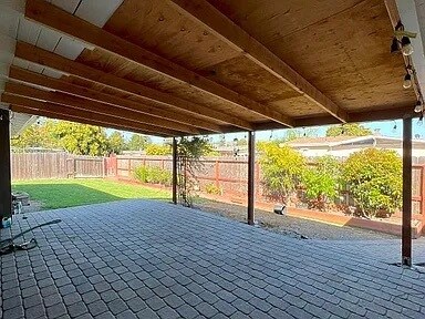 Newly renovated patio with pavers - 27596 La Porte Ave