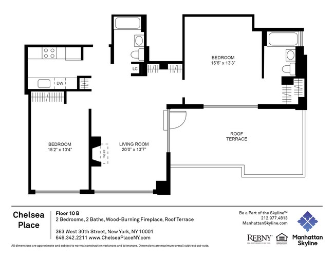 apartment 1002 floorplan - Chelsea Place®