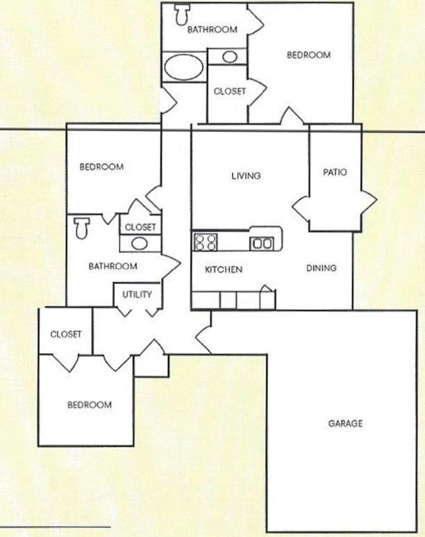 Floorplan - Wood Bayou Apartments